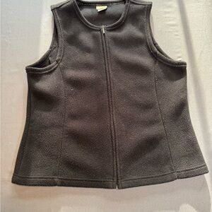 L.L. Bean Black Zip-Front Fleece Vest